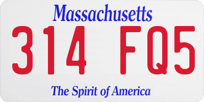 MA license plate 314FQ5