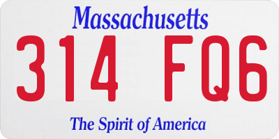 MA license plate 314FQ6