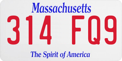 MA license plate 314FQ9