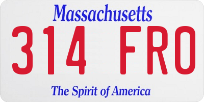 MA license plate 314FR0