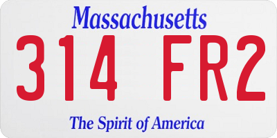 MA license plate 314FR2