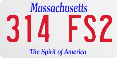 MA license plate 314FS2