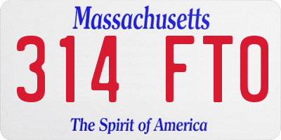 MA license plate 314FT0
