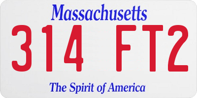 MA license plate 314FT2