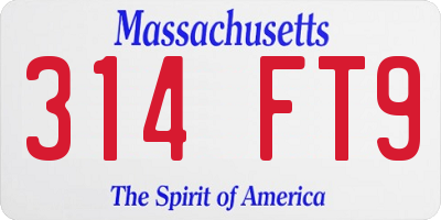 MA license plate 314FT9