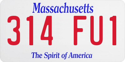MA license plate 314FU1