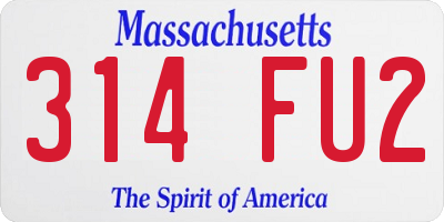 MA license plate 314FU2