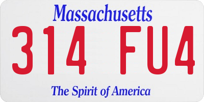 MA license plate 314FU4
