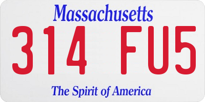 MA license plate 314FU5