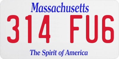 MA license plate 314FU6