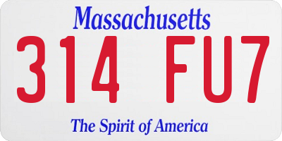 MA license plate 314FU7