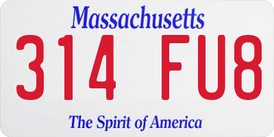 MA license plate 314FU8