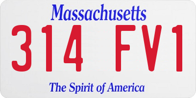 MA license plate 314FV1