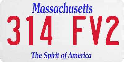 MA license plate 314FV2