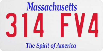 MA license plate 314FV4