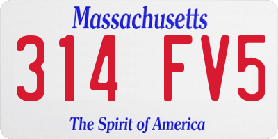 MA license plate 314FV5