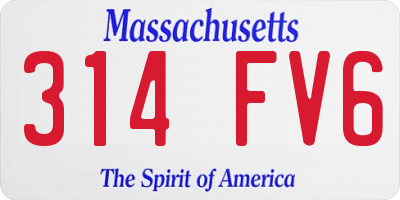 MA license plate 314FV6