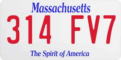 MA license plate 314FV7