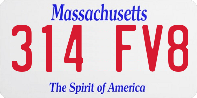 MA license plate 314FV8