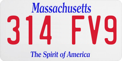 MA license plate 314FV9