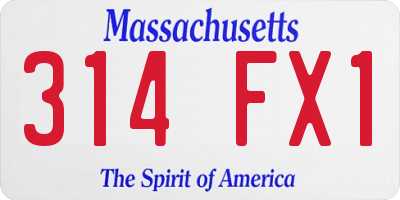 MA license plate 314FX1