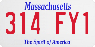 MA license plate 314FY1