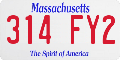 MA license plate 314FY2