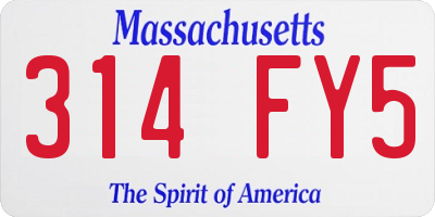 MA license plate 314FY5