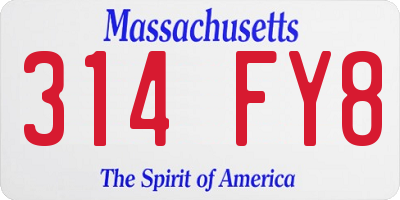 MA license plate 314FY8