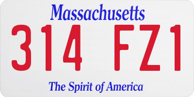MA license plate 314FZ1