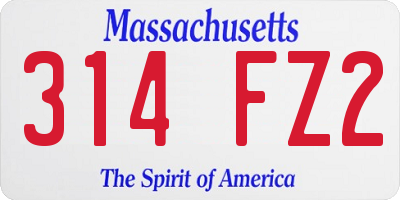MA license plate 314FZ2