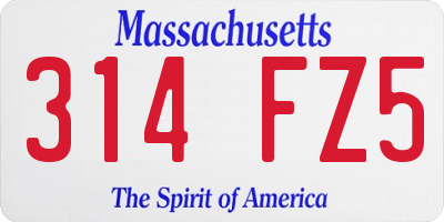 MA license plate 314FZ5