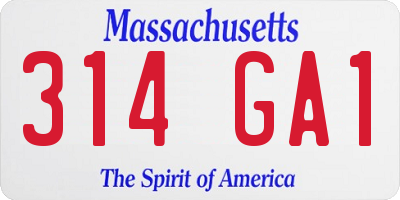 MA license plate 314GA1