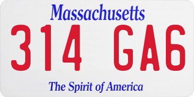 MA license plate 314GA6