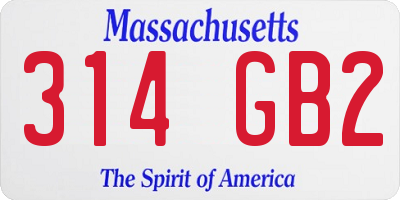 MA license plate 314GB2