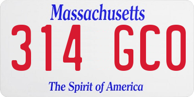 MA license plate 314GC0