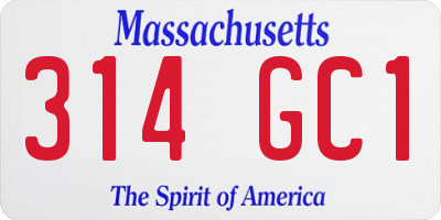 MA license plate 314GC1