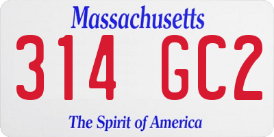 MA license plate 314GC2