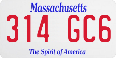 MA license plate 314GC6