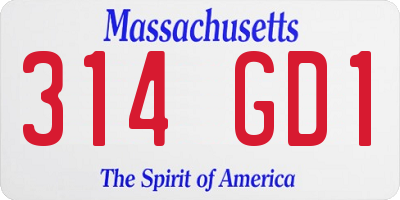 MA license plate 314GD1