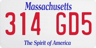 MA license plate 314GD5