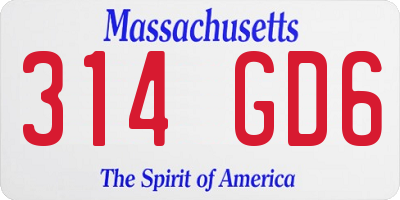 MA license plate 314GD6