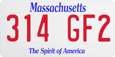 MA license plate 314GF2