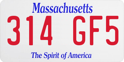 MA license plate 314GF5