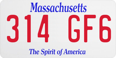MA license plate 314GF6