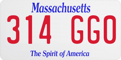 MA license plate 314GG0