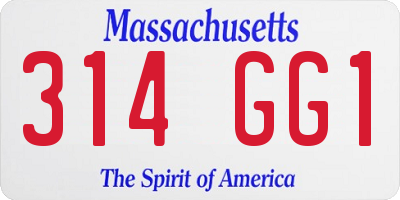 MA license plate 314GG1
