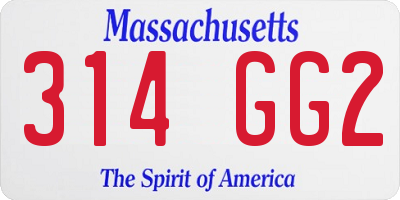MA license plate 314GG2