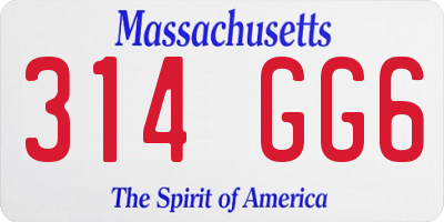 MA license plate 314GG6