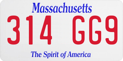 MA license plate 314GG9